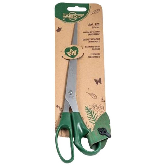 Tijeras Faibo Verde Acero Inoxidable Plástico 25 cm (10 Unidades) 2 Tijeras Faibo Verde Acero Inoxidable Plástico 25 cm (10 Unidades) 2
