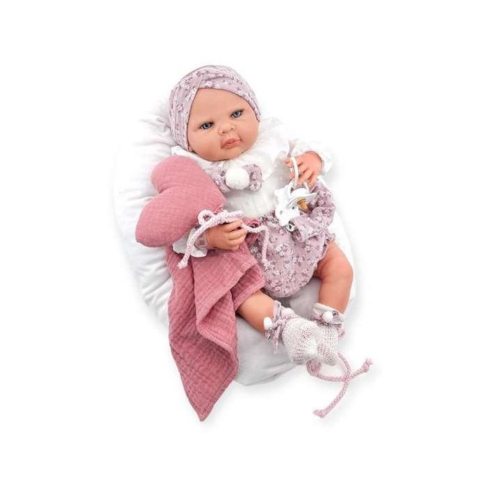 Reborn vestido camisa blanca + corazon mecanismo besistos y almohada rosa maquillaje: 18500-24 50 cm Reborn vestido camisa blanca + corazon mecanismo besistos y almohada rosa maquillaje: 18500-24 50 cm