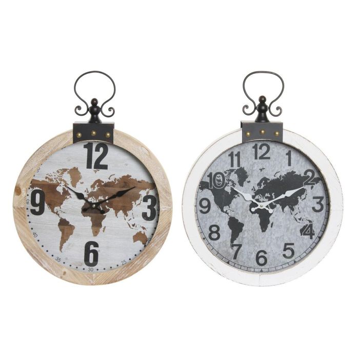 Reloj Pared Atlantico DKD Home Decor Marron Negro 4 x 54 x 40 cm (2 Unidades)