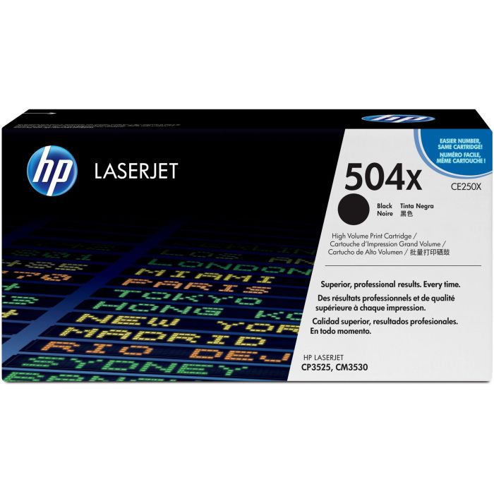 HP 504X Cartucho de Tóner Original Negro de Alta Capacidad para Impresoras LaserJet