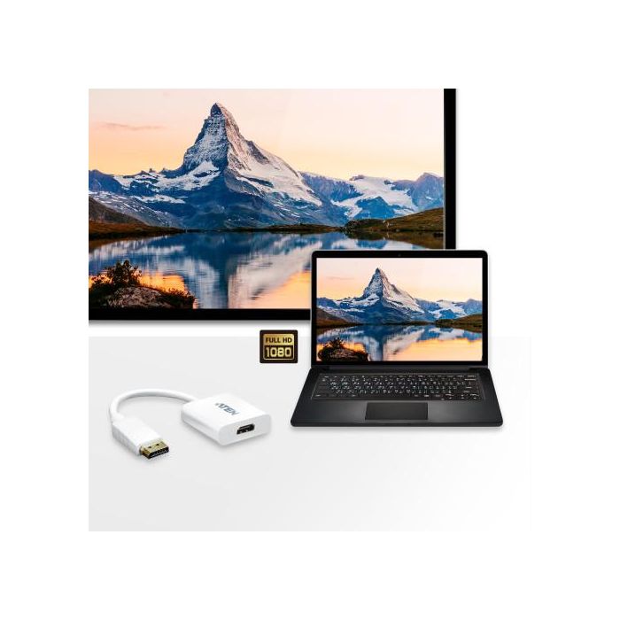 Aten Adaptador de DisplayPort a HDMI VC985-AT, Macho/Hembra, 1920x1200 Pixeles 2
