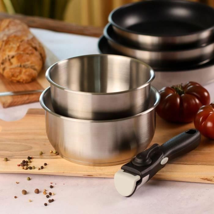 Menastyl 7930018 Batería de Cocina de Inducción de Acero Inoxidable, 6 Piezas con Mango Extraíble, Gris 2 Menastyl 7930018 Batería de Cocina de Inducción de Acero Inoxidable, 6 Piezas con Mango Extraíble, Gris 2