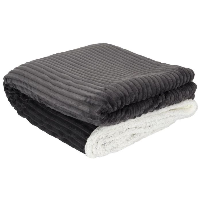 Home Deco Factory Manta Franela Gris 180x220 cm Cocooning Poliéster 2