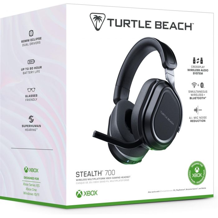 Turtle Beach TUR0731855021055 Auriculares Inalámbricos para Juegos Stealth™ 700X (Gen3) Negro - Xbox, PS5, PS4, PC, Móvil, Bluetooth, 80h 2