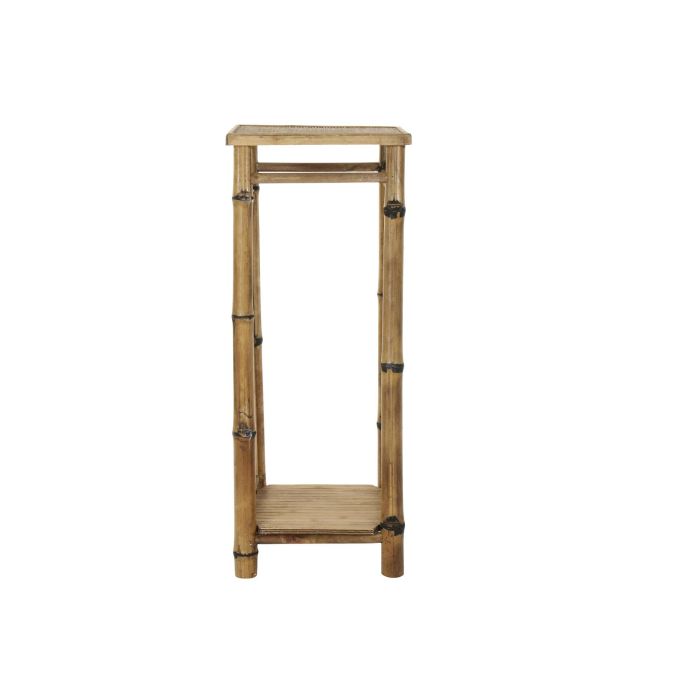 DKD Home Decor Mesita Auxiliar de Ratan Natural Estilo Balines, 36x85x36 cm, con Estante 4 DKD Home Decor Mesita Auxiliar de Ratan Natural Estilo Balines, 36x85x36 cm, con Estante 4
