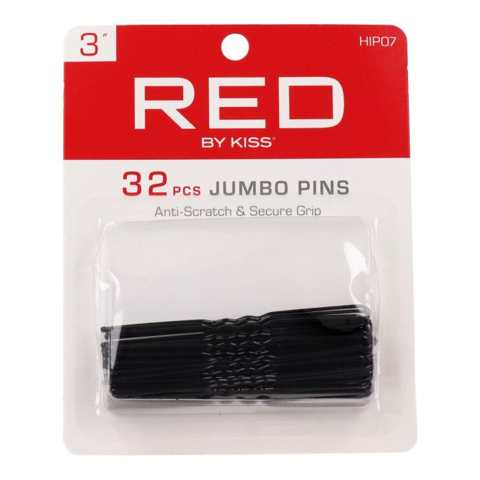 Red Kiss Jumbo Hair Pins 3 32 Pcs Black