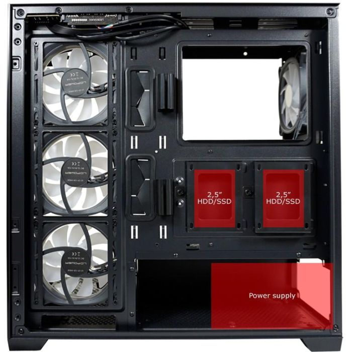 LC-Power LC-715B-ON Midi Tower ATX/microATX/Mini-ITX Negro Cristal Templado para Gaming 5