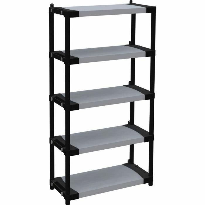 Tood TOO8019053053187 Estantería de plástico 5 baldas, Carga 80 kg, 80x40x171 cm, Negro/gris Tood TOO8019053053187 Estantería de plástico 5 baldas, Carga 80 kg, 80x40x171 cm, Negro/gris
