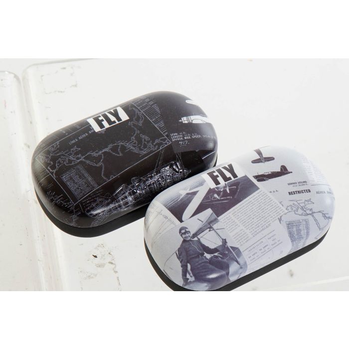 DKD Home Decor Estuche para Lentillas Vintage Aviación Negro Blanco de PU y Metal 5.7x3x9.6 cm - Pack de 12 Unidades Surtidas 1 DKD Home Decor Estuche para Lentillas Vintage Aviación Negro Blanco de PU y Metal 5.7x3x9.6 cm - Pack de 12 Unidades Surtidas 1