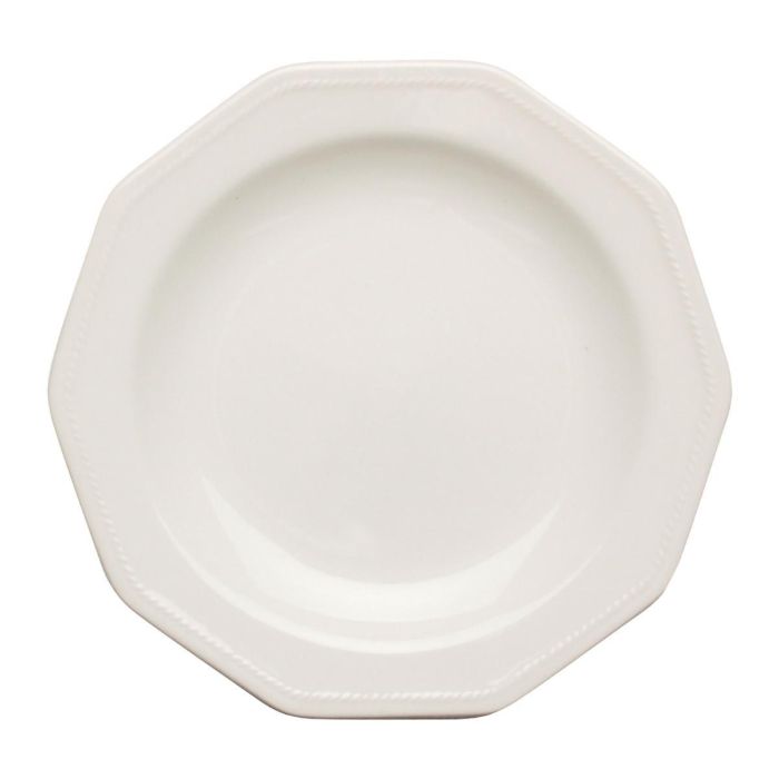Queen's Artic White Plato de Postre Cerámica Blanco Brillo 20,5 cm (6 Unidades)