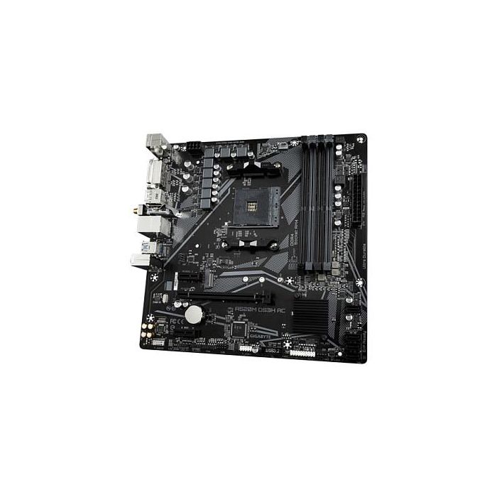 GIGABYTE Placa Base A520M DS3H AC para AMD Ryzen Serie 5000, DDR4, WiFi 5, M.2, Gigabit Ethernet, USB 3.2 Gen 1 3