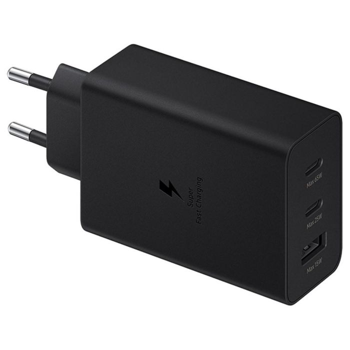 Samsung EP-T6530 Cargador de Pared Negro con 2 Puertos USB-C para Smartphone, Tableta, Portátil, Auriculares y Smartwatch Samsung EP-T6530 Cargador de Pared Negro con 2 Puertos USB-C para Smartphone, Tableta, Portátil, Auriculares y Smartwatch