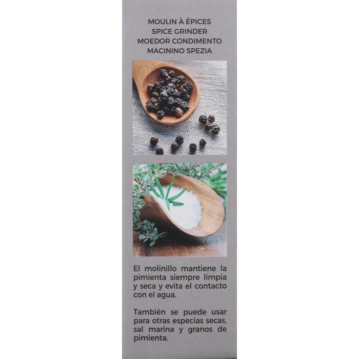 Molinillo de Pimienta de Madera 15 cm Quttin (20 Unidades) 3 Molinillo de Pimienta de Madera 15 cm Quttin (20 Unidades) 3