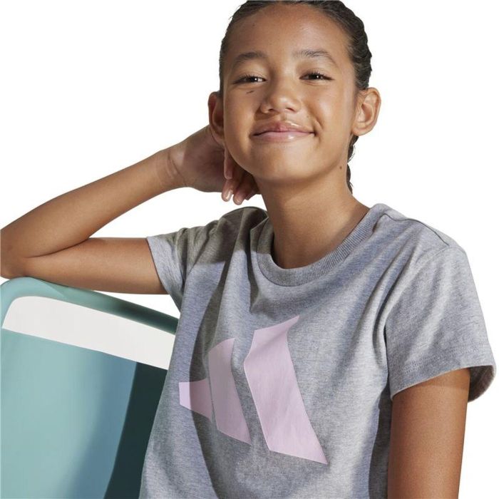 Camiseta de Manga Corta Infantil Adidas JC9626 Gris claro 1