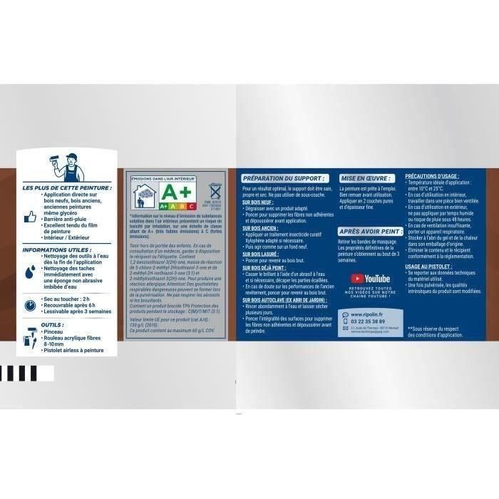 RIPOLIN Pintura para Madera Satinada Alta Protección 10 años que Protege y Magnifica tu Madera - Gris claro 3 RIPOLIN Pintura para Madera Satinada Alta Protección 10 años que Protege y Magnifica tu Madera - Gris claro 3