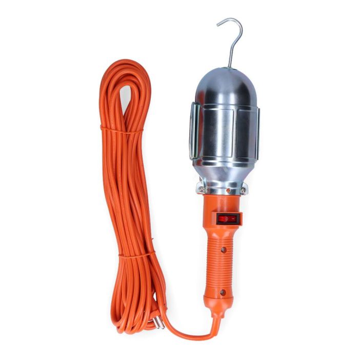 Lampara portatil con interruptor y gancho metalico. e-27 (10m de cable) 1