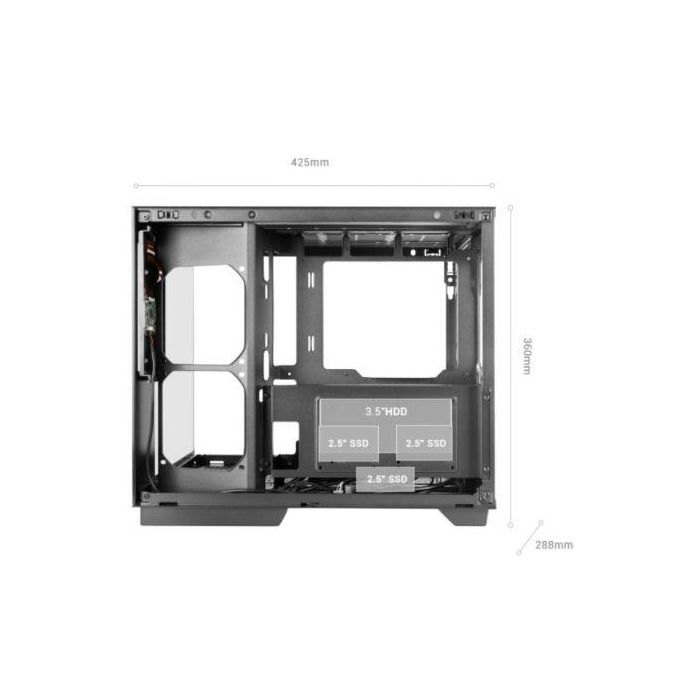 Mars gaming Caja ATX Cube MCMIRAGE Blanca con Pantalla LCD Integrada y Diseño Panorámico 4