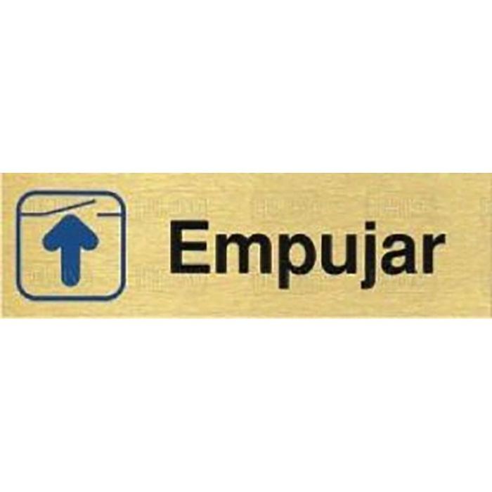 Placa Aluminio Oro 150X45 ''Empujar'' Duver Placa Aluminio Oro 150X45 ''Empujar'' Duver