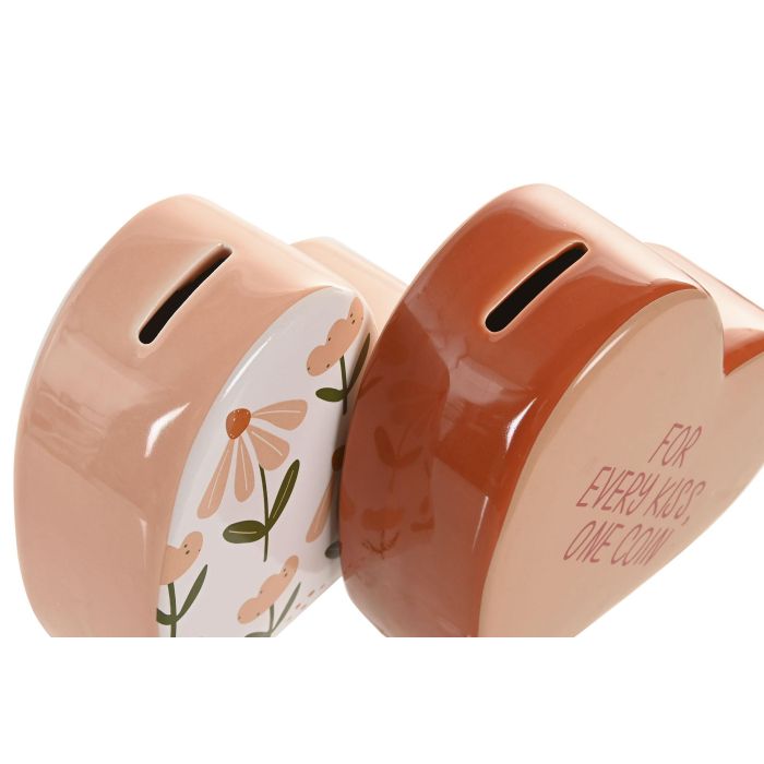 Hucha Urban DKD Home Decor Naranja Beige 6 x 13 x 14 cm (6 Unidades) 1