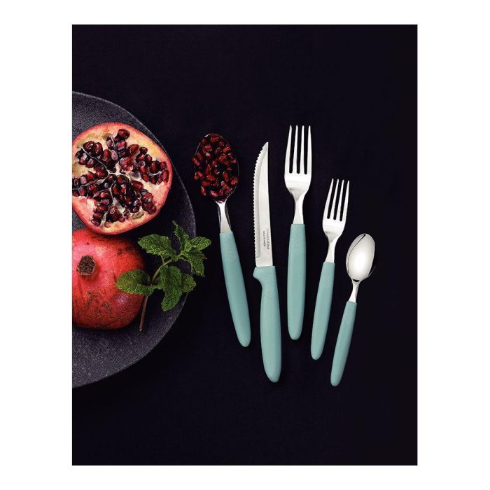 Tramontina Cubertería 30 Piezas Azul Acero Inoxidable Mango Polipropileno 3