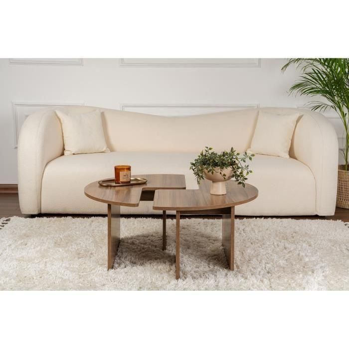 Mesa de centro redonda MOIRA Nogal - CAL1738350996215 - 90 x 90 x 41 cm 3