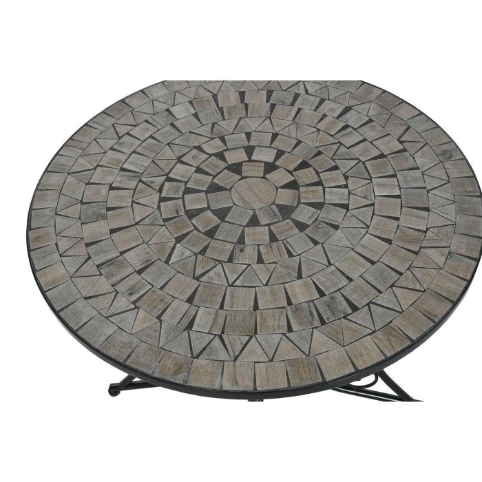 Mesa Redonda Comedor Terraza Y Jardin DKD Home Decor Negro Multicolor 80 x 76 x 80 cm 4