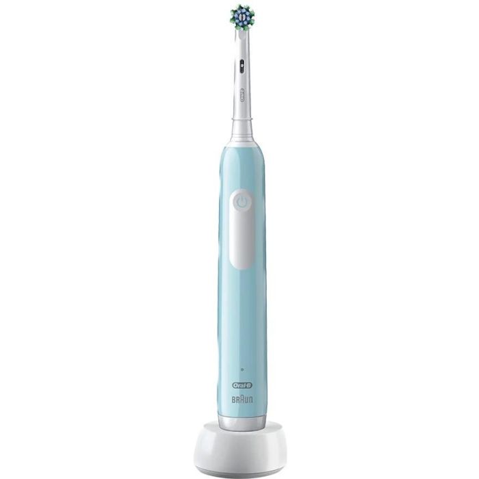 Oral-B Pro 1 Cross Action Caribbean Blue Cepillo Eléctrico Rotatorio para Adultos, Sensible, Blanqueador, con Temporizador de 2 Minutos