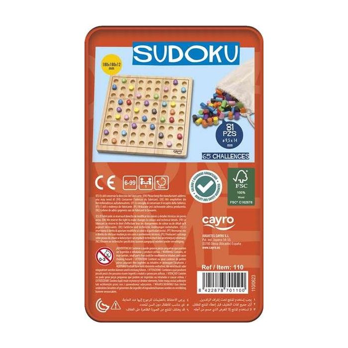 Juego sudoku en caja de metal. 81 piezas. 18x18x1.2 cm 3 Juego sudoku en caja de metal. 81 piezas. 18x18x1.2 cm 3