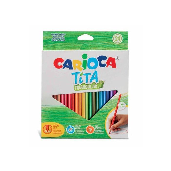 Lapices De Colores Carioca Tita Triangular Estuche De 24