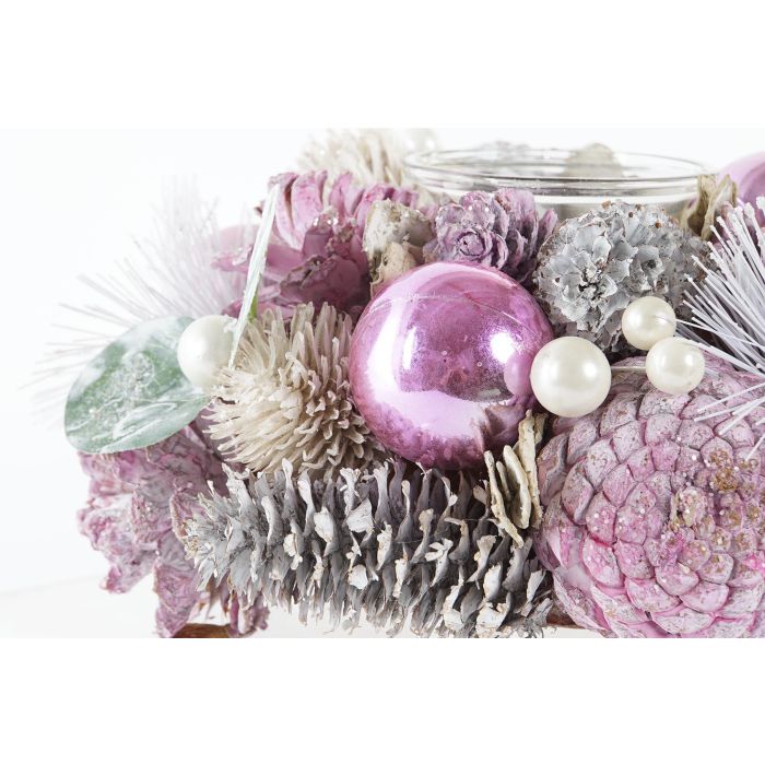 DKD Home Decor Portavela Navidad Fantasía Rosa Palo Blanco Piña Cristal 19x19x9 cm (2 Unidades) Colección Dulce 1 DKD Home Decor Portavela Navidad Fantasía Rosa Palo Blanco Piña Cristal 19x19x9 cm (2 Unidades) Colección Dulce 1