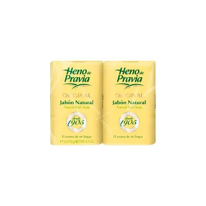 Heno de Pravia Original Jabón Natural en pastilla, limpieza purificante, pack 2 x 115 gr