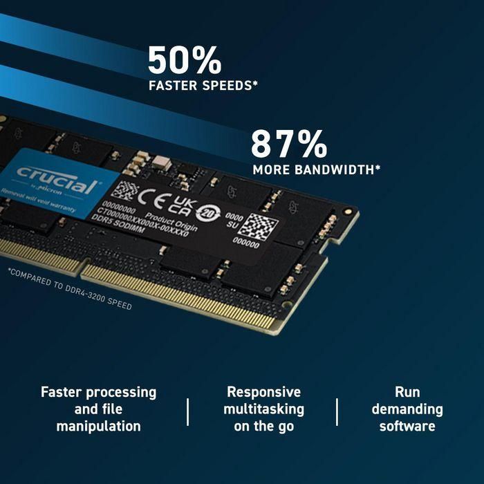Crucial CT16G56C46S5 módulo de memoria 16 GB 1 x 16 GB DDR5 5600 MHz ECC 5 Crucial CT16G56C46S5 módulo de memoria 16 GB 1 x 16 GB DDR5 5600 MHz ECC 5