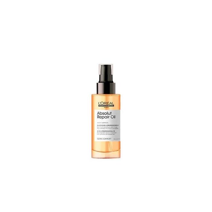 L'Oreal Aceite Absolut Repair 10-en-1 para Cabello Dañado, 90ml - Nutrición, Reparación y Protección Térmica