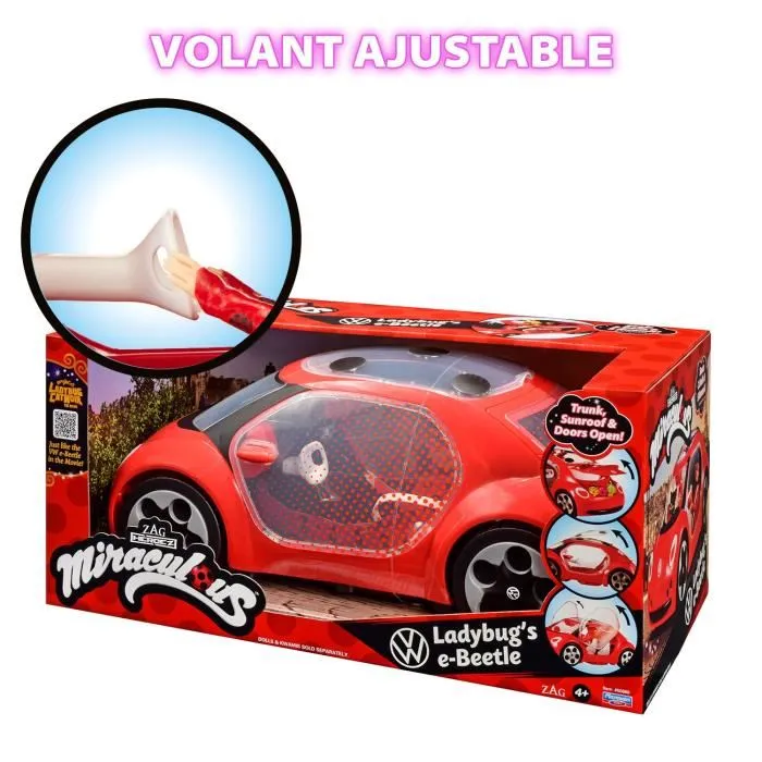 Bandai Coche Volkswagen e-Beetle de Miraculous Ladybug - BAN3701405815356 4 Bandai Coche Volkswagen e-Beetle de Miraculous Ladybug - BAN3701405815356 4