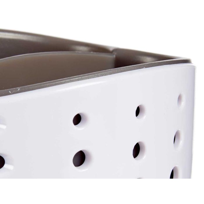 Portaestropajos doble plástico blanco y gris Kinvara 9.7x8.5x9.7 cm (24 Unidades) 2 Portaestropajos doble plástico blanco y gris Kinvara 9.7x8.5x9.7 cm (24 Unidades) 2