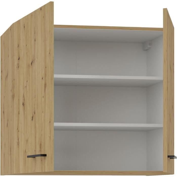 Mueble alto - MODENA - 80 cm - Roble artesanal y negro mate - CUISINIER 1
