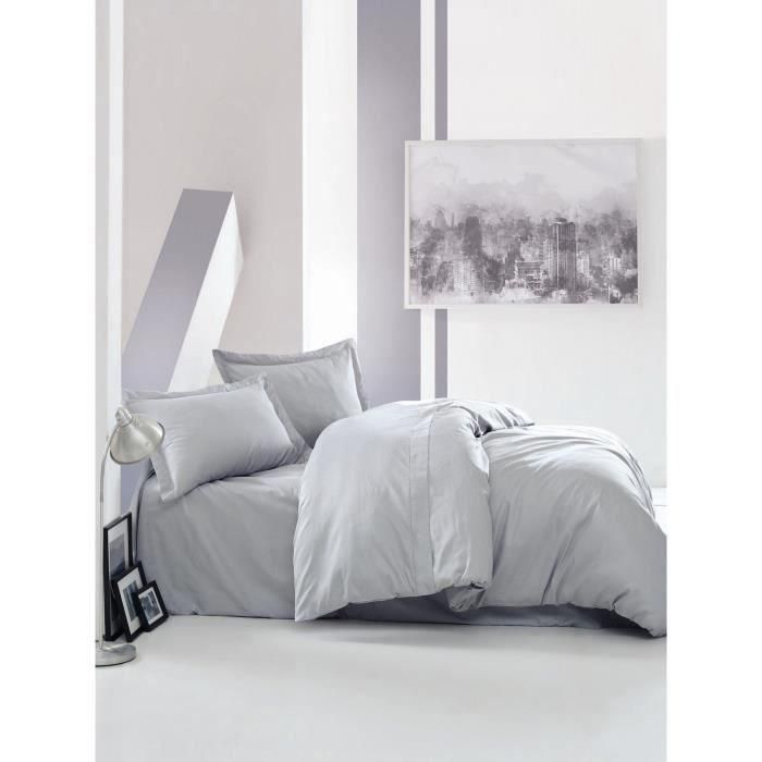 Juego de Cama MEN8681875218565 - 100% Algodón Satén - Funda Nórdica 220x240 cm + 2 Fundas Almohada 60x60 cm - Gris Juego de Cama MEN8681875218565 - 100% Algodón Satén - Funda Nórdica 220x240 cm + 2 Fundas Almohada 60x60 cm - Gris
