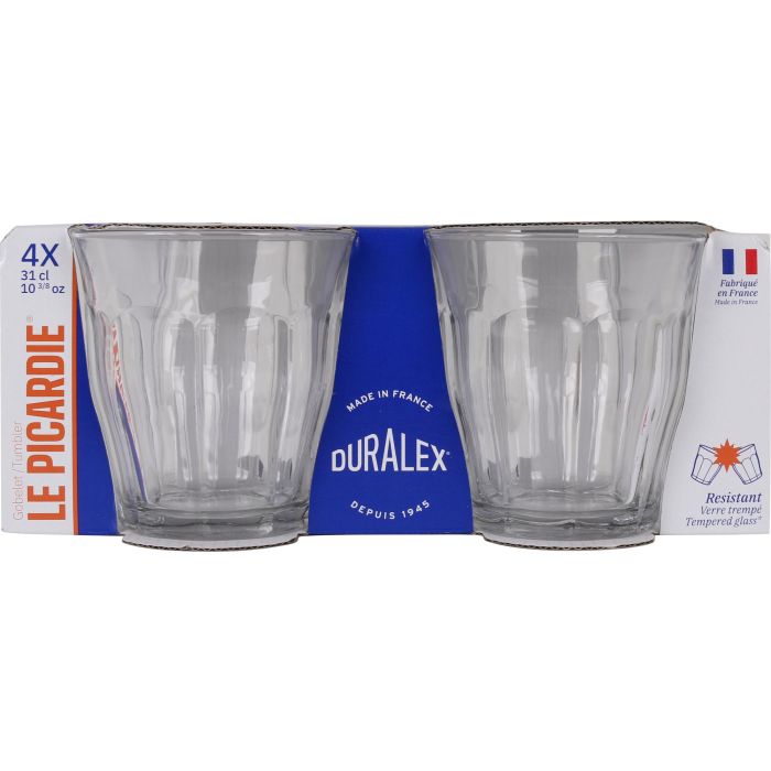 Duralex Set 4 Vasos Transparentes 310 cc Colección Picardie (12 Cajas) 1