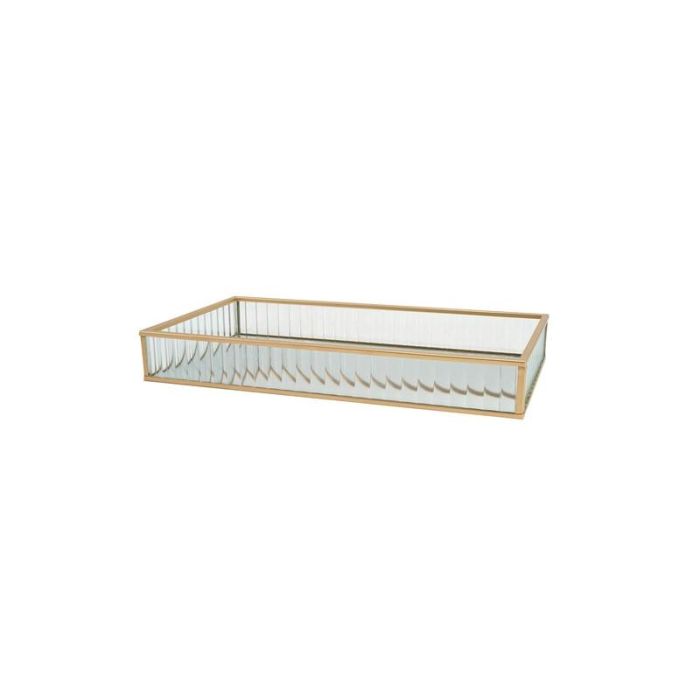 Bandeja Decoracion DKD Home Decor Transparente Dorado 15 x 4 x 30 cm (4 Unidades) Bandeja Decoracion DKD Home Decor Transparente Dorado 15 x 4 x 30 cm (4 Unidades)