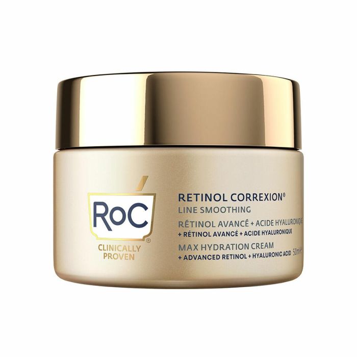RoC RETINOL CORREXION LINE SMOOTHING Crema Facial Antiarrugas, Retinol y Ácido Hialurónico, Hidratación Máxima 50 ml
