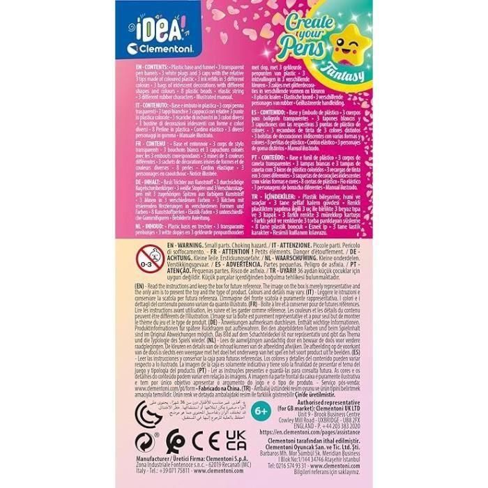 Clementoni - Crea tus bolígrafos - Mini Taller de Bolígrafos - Tema Fantasía - 3 para crear - Edad 6 4 Clementoni - Crea tus bolígrafos - Mini Taller de Bolígrafos - Tema Fantasía - 3 para crear - Edad 6 4