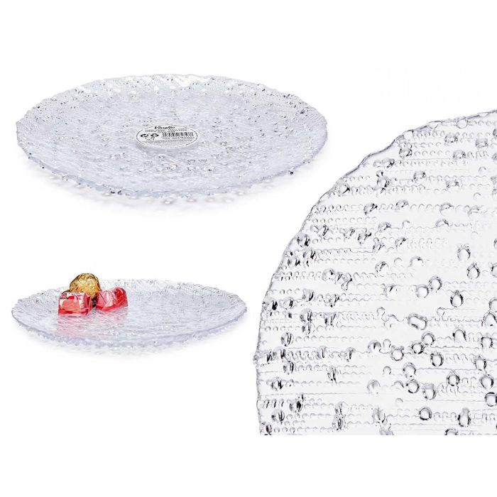 Plato de Cristal Bits 24 cm Vivalto - Transparente (24 Unidades) Plato de Cristal Bits 24 cm Vivalto - Transparente (24 Unidades)