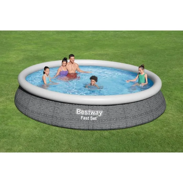 Bestway Piscina sobre suelo Fast Set - 457 x 84 cm - Redonda con Bomba y Cartucho de Filtración 3