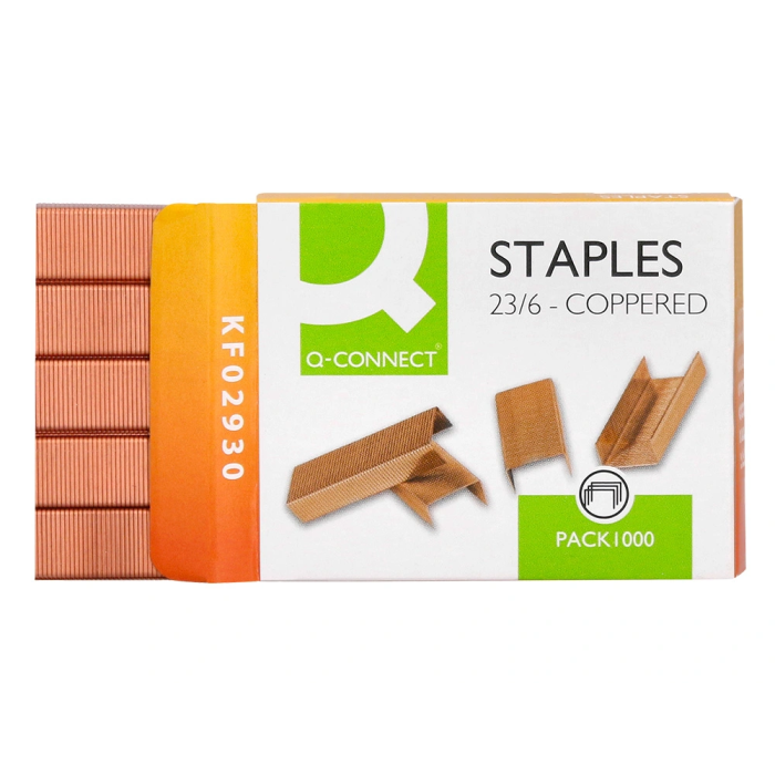 Q-connect Grapas Nº 23/6 Cobreadas Caja de 1000 Unidades 6