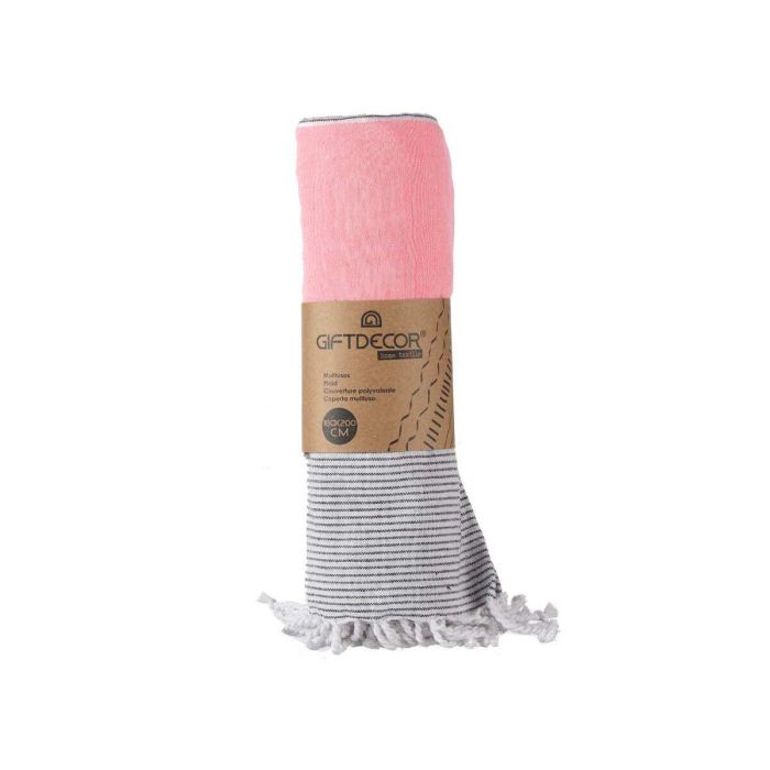 Foulard Multiusos Rayas 160 x 200 cm Rosa 2 Foulard Multiusos Rayas 160 x 200 cm Rosa 2