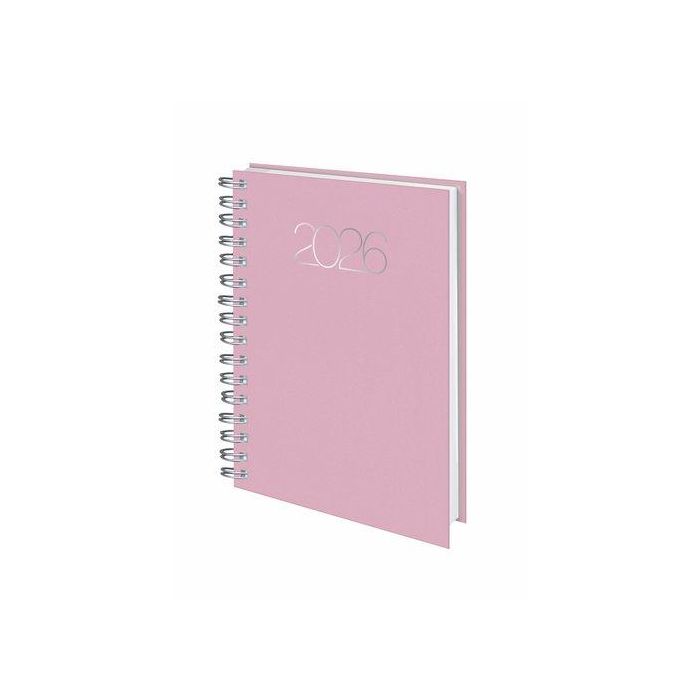 Deusto D08 Dp B23 Dietario Agenda Anual Premium 2026 Rosa 14.1x20.5 cm Wire'O 58 336 Páginas Multi-idioma Ángulo Perforado