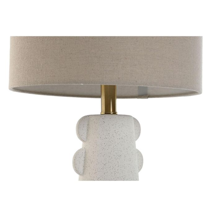 DKD Home Decor Lámpara de Sobremesa Scandi Blanco de Gres con Pantalla de Lino, 30x64x30 cm, Casquillo E27, Compatible LED 4 DKD Home Decor Lámpara de Sobremesa Scandi Blanco de Gres con Pantalla de Lino, 30x64x30 cm, Casquillo E27, Compatible LED 4