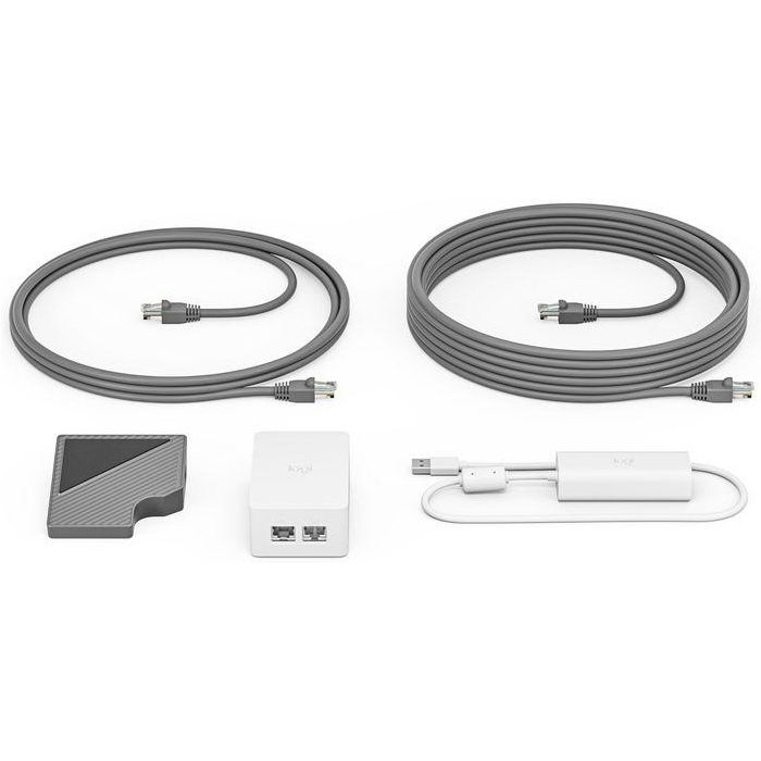 Logitech CAT5e-KIT Kit para Logitech TAP, Cable CAT5e Blanco, 40 m de Distancia, 100-240V, Incluye Adaptador AC