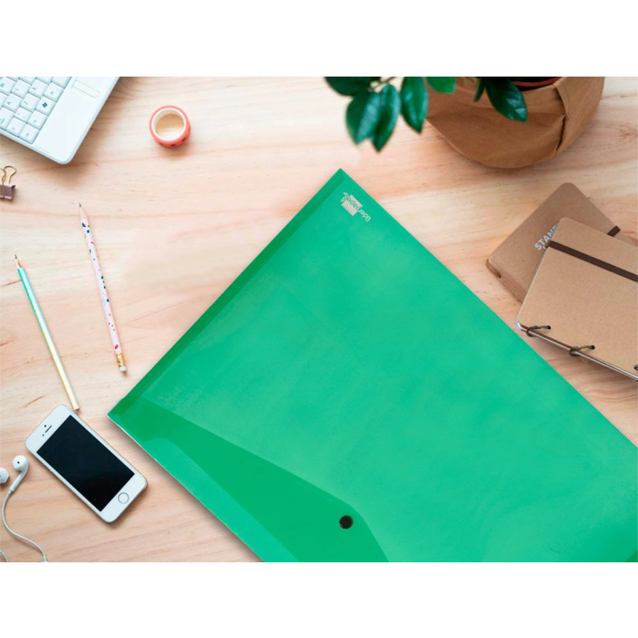 Liderpapel 44243 Carpeta Dossier con Broche Polipropileno DIN A3 Verde Translúcido 8