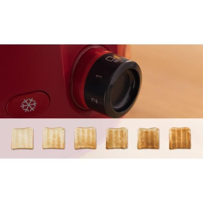 Tostadora - BOSCH - TAT2M124 MyMoment - Roja - 2 rebanadas - centrado automático del pan - funciones de descongelación y recalentamiento 4 Tostadora - BOSCH - TAT2M124 MyMoment - Roja - 2 rebanadas - centrado automático del pan - funciones de descongelación y recalentamiento 4